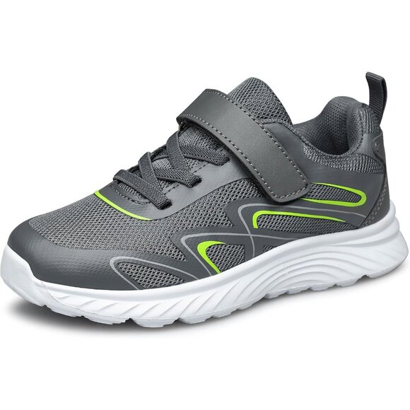 Kids Dark Grey Athletic Running School Shoes Sneakers for Little Kid/Big Kid - Picture 1 of 6